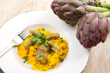 Italian risotto with artichok