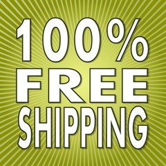 100 percent freeshipping sign on fresh green background