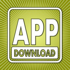 app download symbol on fresh green background