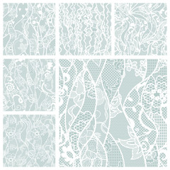 Big set of lace vector fabric seamless patterns.