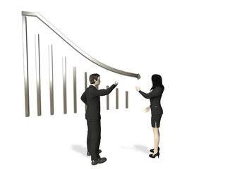 Fototapeta premium Figures with business chart