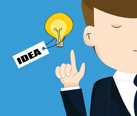 Businessman with light bulb, idea concept