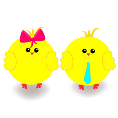 Easter holiday chicks vector