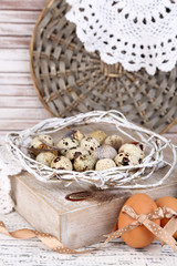 Beautiful Easter composition on wooden table