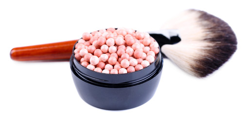 Powder balls isolated on white