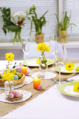 Beautiful holiday Easter table setting