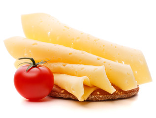 Cheese sandwich isolated on white background cutout