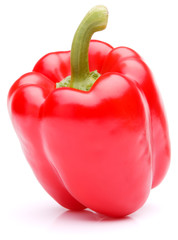 Red sweet bell pepper isolated on white background cutout
