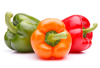 Sweet bell pepper isolated on white background cutout