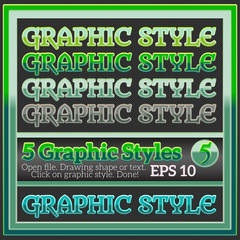 Set of Green Glossy Graphic Styles