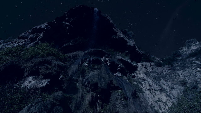 Timelapse night at the waterfall
