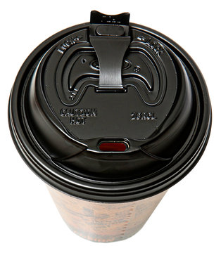 Disposable To Go Coffee Cup with Open Lid