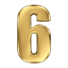 3d golden number collection - 6