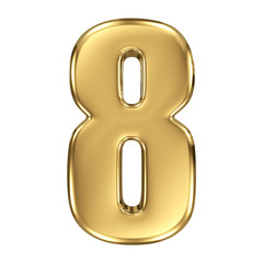 3d golden number collection - 8