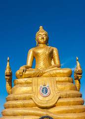 Fototapeta premium 12 meters high Big Buddha Image, made of 22 tons of brass in Phu