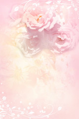 Beautiful, soft roses, romantic background