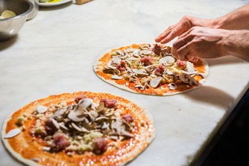 Pizza chef at work