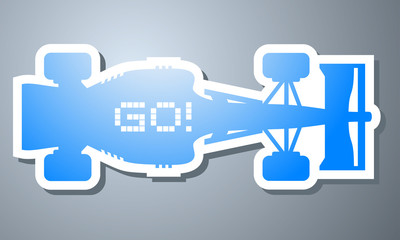 Obraz premium Blue racing car