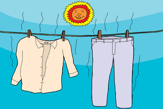 Clothes Drying In Sun