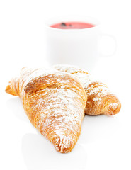 croissants and cup of tea