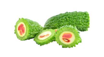 bitter melons on white