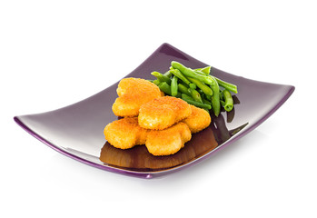 chicken nuggets and asparagus