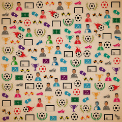 Soccer background Icons set. Illustration eps10