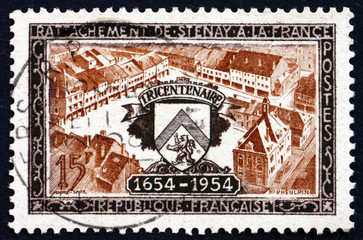 Postage stamp France 1954 View of Stenay