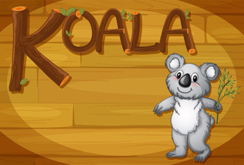 A wooden frame with a koala © GraphicsRF