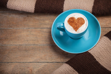 Cup of сoffee with shape heart