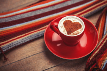 Cup of сoffee with shape heart