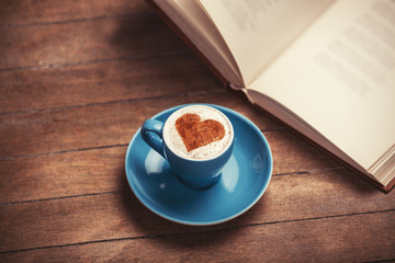 Cup of сoffee with shape heart