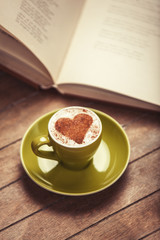 Cup of сoffee with shape heart