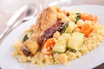 couscous, vegetable and meat