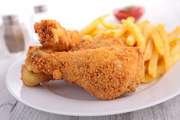 fried chicken and fries