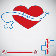 Abstract medical cardiology ekg background - 63442559