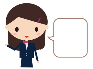 受付女性　案内　イラスト