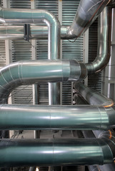 The steam pipes at thermal power plant