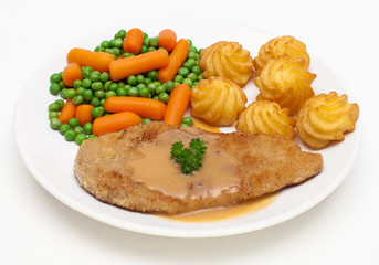 Schnitzel mit Herzoginkartoffeln