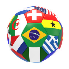 3D render of football with flags