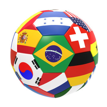 3D render of football with flags