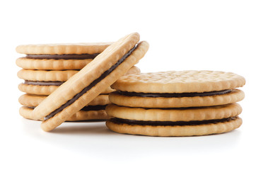 Sandwich biscuits with chocolate filling