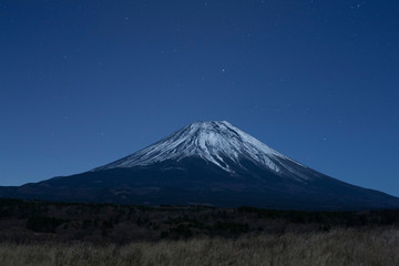 朝霧高原からの夜富士