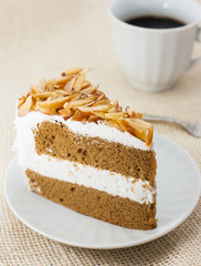 chocolate cake with almond nut