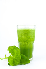 Pennywort or asiatic herbal Smoothie in glass