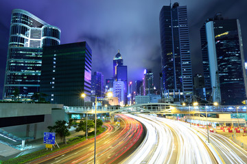 Fototapeta na wymiar Fast moving traffic in Hong Kong