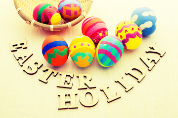 Easter egg in basket