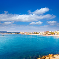 Obraz na płótnie Canvas Javea Xabia skyline widok z portu w Alicante Hiszpania