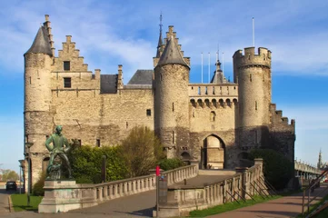 Fotobehang Steen castle, Antwerp Balgium © Phish Photography