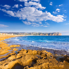 Fototapeta na wymiar Javea Xabia Muntanyar beach Tosca stone Alicante